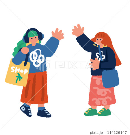 ショピングに出かける女性のイラスト 114126147