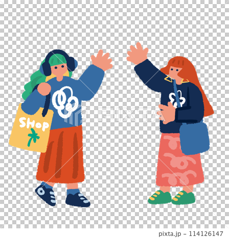 ショピングに出かける女性のイラスト 114126147