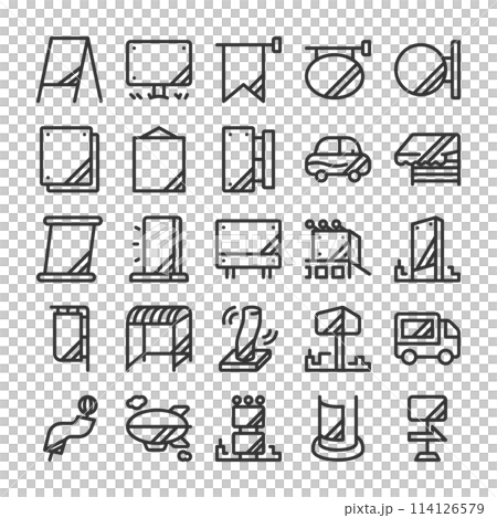 戶外廣告看板廣告圖示集 114126579