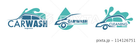 Car Wash Service Logo Set 114126751