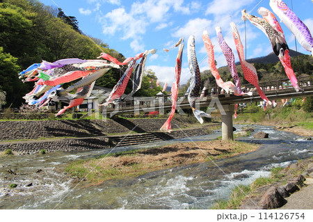 板室温泉 那珂川に舞う鯉のぼり 板室温泉 那珂川に舞う鯉のぼり 114126754