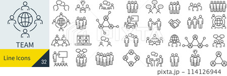ベクターのチームのアイコンセット 114126944