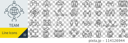 ベクターのチームのアイコンセット 114126944