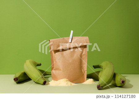Banana flour, concept of cooking food, tasty banana flour 114127180
