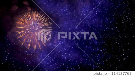 Purple Firework celebrate anniversary happy new year 2024, 4th of july holiday festival. Purple firework in night time celebrate national holiday. Violet firework Countdown to new year 2023 festival Purple Firework celebrate anniversary happy new year 2024, 4th of july holiday festival. Purple firework in night time celebrate national holiday. Violet firework Countdown to new year 2023 festival 114127762