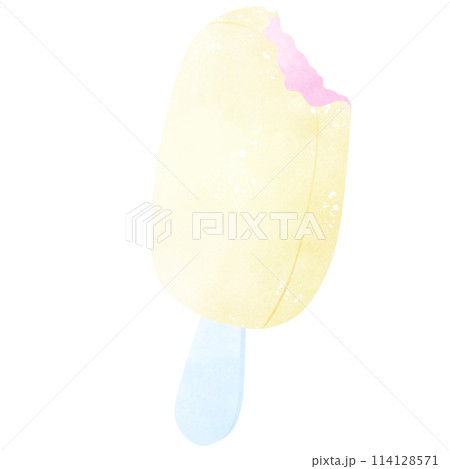 Vanilla ice cream. A hand-drawn illustration of summer 114128571