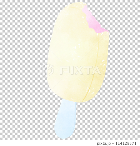 Vanilla ice cream. A hand-drawn illustration of summer 114128571