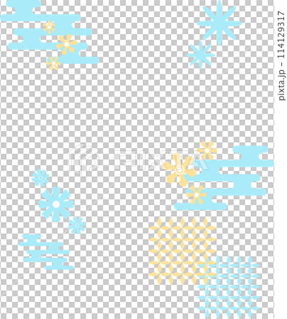 Floral photo frame, pop frame material_light blue 114129317