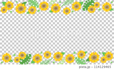 Summer, sunflowers bright background frame, cute hand drawn illustration Summer, sunflowers bright background frame, cute hand drawn illustration 114129465