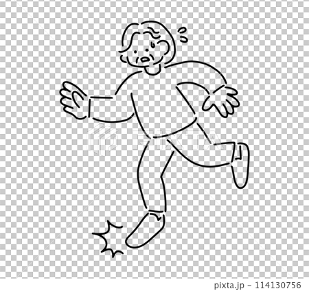 Illustration of a senior woman stumbling 114130756