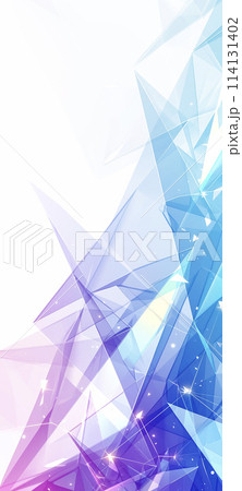 青いポリゴンイメージの抽象背景素材　AI画像 114131402