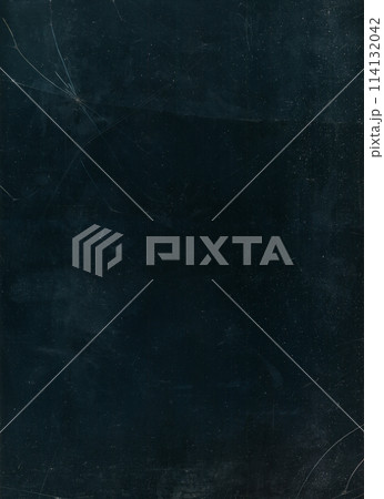Grunge overlay. Cracked texture. Old film noise. White dust scratches dirt stains used worn shattered glass defect on dark black teal green illustration abstract background. 114132042