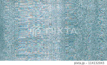 Glitch texture. Digital distortion. Blue pink red white color glowing pixel noise electronic artifacts art illustration abstract background. 114132043