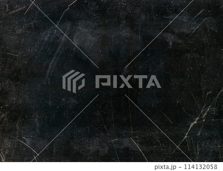Grunge overlay. Cracked texture. Old film noise. White dust scratches dirt stains used worn shattered glass defect on dark black illustration abstract background. 114132058