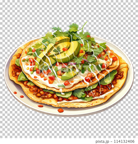 Crispy Tostadas with a Variety of Delicious Toppings 114132406