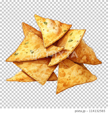 Triangular Tortilla Chips Stack 114132565
