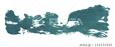 Green paintbrush isolated on white background. Deep lake color. Green paintbrush isolated on white background. Deep lake color. 114132583