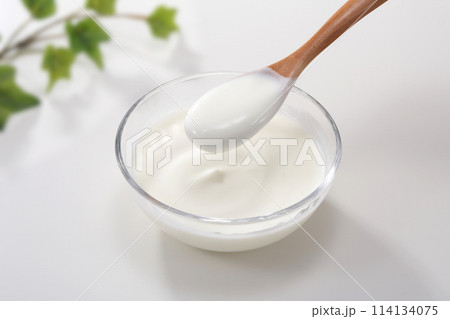 美味しそうなプレーンヨーグルト 美味しそうなプレーンヨーグルト 114134075