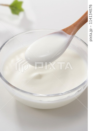美味しそうなプレーンヨーグルト 美味しそうなプレーンヨーグルト 114134076