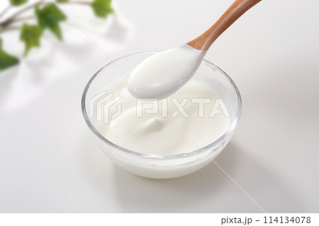 美味しそうなプレーンヨーグルト 美味しそうなプレーンヨーグルト 114134078