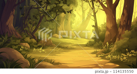 ファンタジーの森の風景　AI画像 114135550
