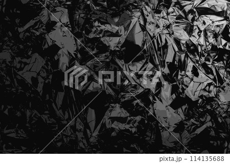 暗くて不気味な　破壊された壁の瓦礫のような黒い背景（漫画背景） 114135688