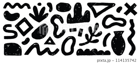 Organic abstract shape set. Abstract texture brush stroke elements. Organic blob grunge paint texture background. Wave, circle blob, triangle contemporary shape. Vector Organic abstract shape set. Abstract texture brush stroke elements. Organic blob grunge paint texture background. Wave, circle blob, triangle contemporary shape. Vector 114135742
