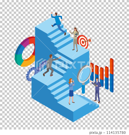 一名辦公室工作人員努力工作的圖像插圖 114135780