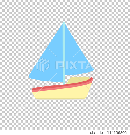 Illustration of a cute yacht 114136803