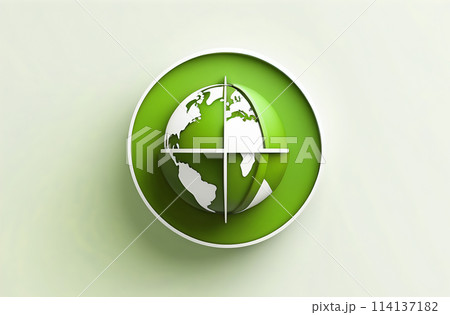 The emblem of the globe, the logo with continents 114137182