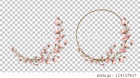 Set of watercolor botanical autumn illustration branches and light pink flowers. Autumn floral illustration. Fall vibes. Hand painted drawing isolated on white background. floral herds pastel color Set of watercolor botanical autumn illustration branches and light pink flowers. Autumn floral illustration. Fall vibes. Hand painted drawing isolated on white background. floral herds pastel color 114137627