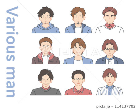 20代30代男性ビジネスアイコン集 114137702