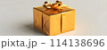 Luxurious Gold Present Packaging - White Isolation 114138696