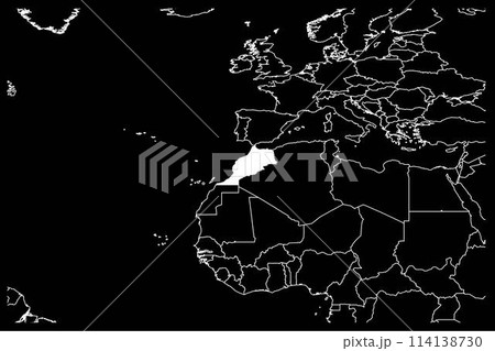 Morocco map africa black background Morocco map africa black background 114138730