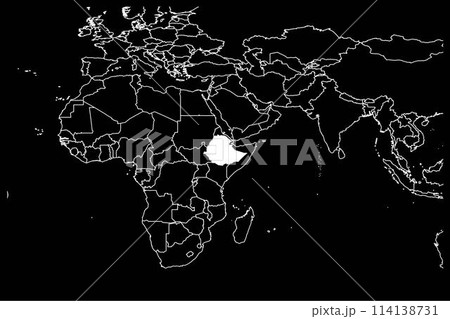 Ethiopia map africa black background 114138731