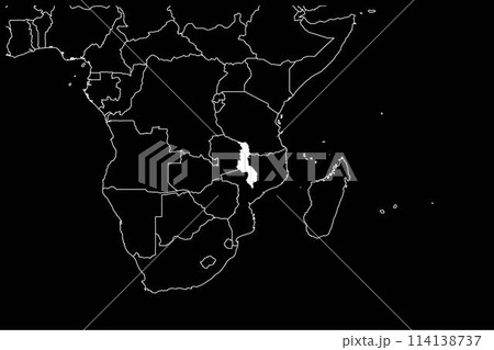Malawi map africa black background 114138737