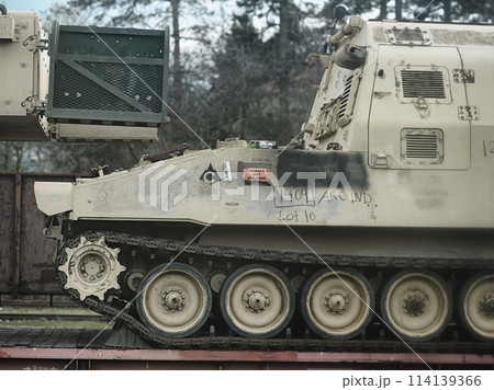 American M992 FAASV Transported by Train in Bulgaria to Ukraine American M992 FAASV Transported by Train in Bulgaria to Ukraine 114139366
