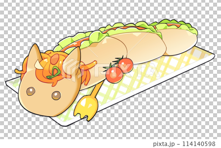 ホットドッグのドラゴン（文字なし） 114140598