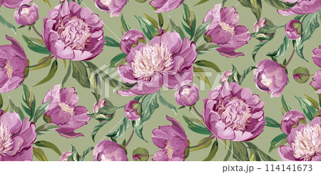Spring seamless pattern with rose flowers and sakura blossoms for delicate home design Spring seamless pattern with rose flowers and sakura blossoms for delicate home design 114141673