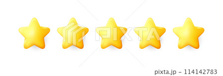 Five stars customer product rating review. Feedback stars, best service opinion. Positive user rate. Customer satisfaction feedback, evaluate quality service, five star review. Vector illustration 114142783