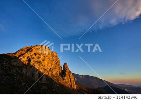Spain Andalucia spring surrounding lonely tree mountains clouds tunnel 114142946