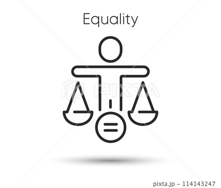 Ethics line icon. Equal balance scale sign. Gender equality symbol. Illustration for web and mobile app. Line style ethic icon. Editable stroke gender equal balance. Vector Ethics line icon. Equal balance scale sign. Gender equality symbol. Illustration for web and mobile app. Line style ethic icon. Editable stroke gender equal balance. Vector 114143247