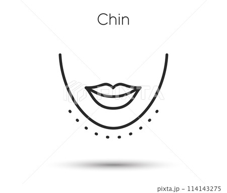 Chin lifting line icon. Fat lift procedure sign. Face cosmetic medicine symbol. Illustration for web and mobile app. Line style face beauty care icon. Editable stroke lift chin. Vector Chin lifting line icon. Fat lift procedure sign. Face cosmetic medicine symbol. Illustration for web and mobile app. Line style face beauty care icon. Editable stroke lift chin. Vector 114143275