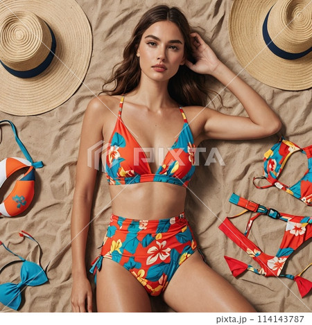 水着のセクシーな女性 114143787