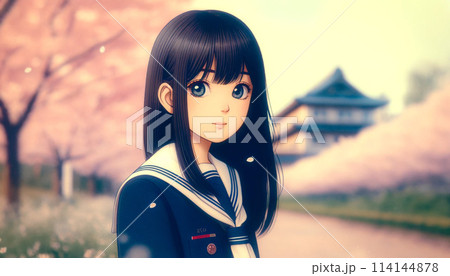 アニメスタイルの女子高生　《AI生成画像》 114144878