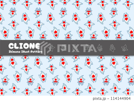 いきものイラストパターン クリオネ 114144904