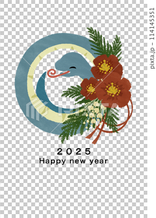 2025年　巳年　年賀状テンプレート 114145351