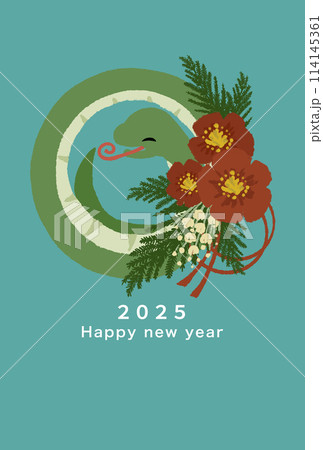 2025年　巳年　年賀状テンプレート 114145361