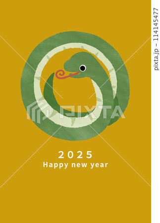 2025年 巳年 年賀状テンプレート 2025年 巳年 年賀状テンプレート 114145477