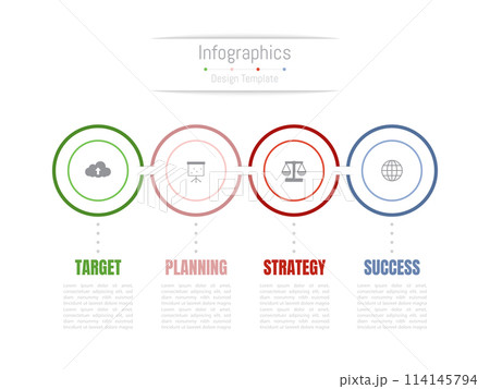 Infographic 4 options design elements for your business data. Vector Illustration. 114145794